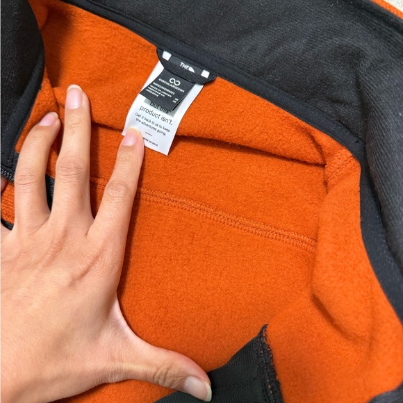 The North Face Vibrant Orange and Black Fleece Jacket - Picture 3 of 6